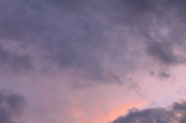 Fototapeta na wymiar Abstract background of cloudy sunset sky blue hour.
