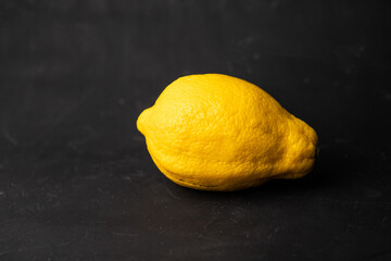 lemon on black background
