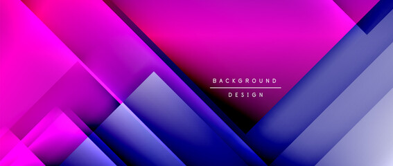 Square shapes composition, fluid gradient geometric abstract background. 3D shadow effects, modern design template