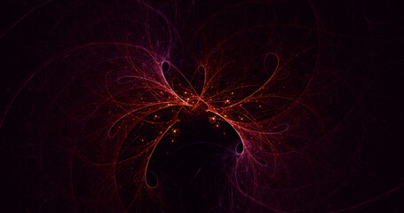 3D rendering abstract multicolor fractal light background