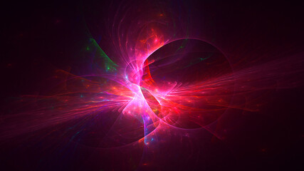 3D rendering abstract multicolor fractal light background