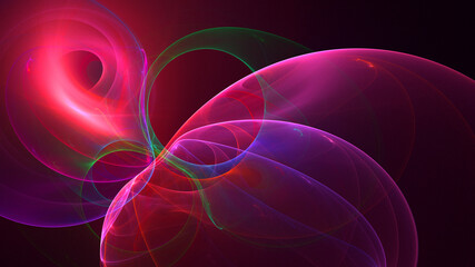 3D rendering abstract multicolor fractal light background