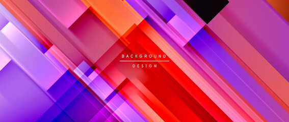 Dynamic lines on fluid color gradient. Trendy geometric abstract background for your text, logo or graphics