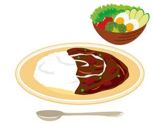 ハヤシライスのベクターイラスト ハッシュドビーフ