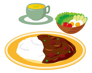 ハヤシライスのベクターイラスト ハッシュドビーフ