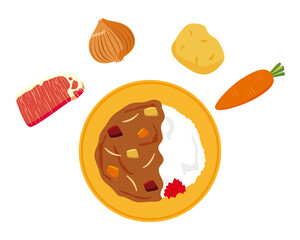 カレーライスのベクターイラスト