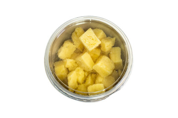 top view Alpine cheese on white background