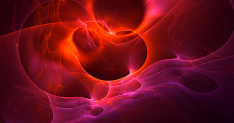 3D rendering abstract multicolor fractal light background