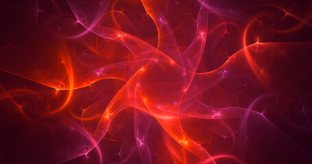 3D rendering abstract multicolor fractal light background