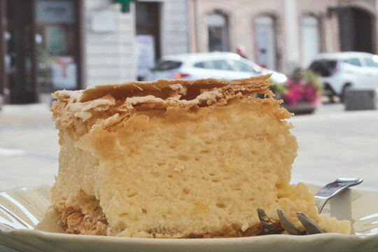 A cremeschnitte or krempita, krem&scaron;nita is a custard and chantilly cream cake dessert popular in several Central European countries.
