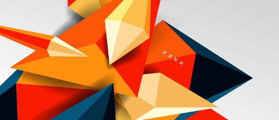 3d low poly abstract shape background vector illustration