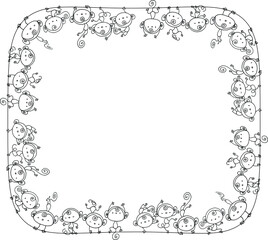 Vector cartoon monkeys background icon