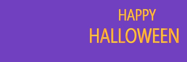 Long Black Banner HAPPY HALLOWEEN, HOLIDAY, 3d image