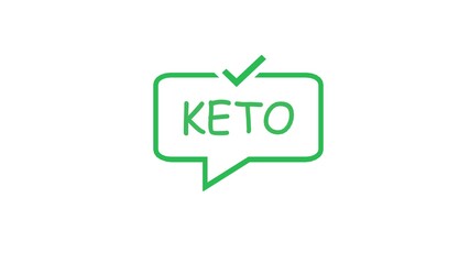 KETO diet logo. A popular destination for maintaining your health and losing weight. A screensaver for a healthy diet.