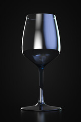 Alcohol glass with highlights. Close-up. Dark background.