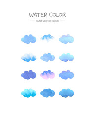 paint vector layer : watercolor cloud