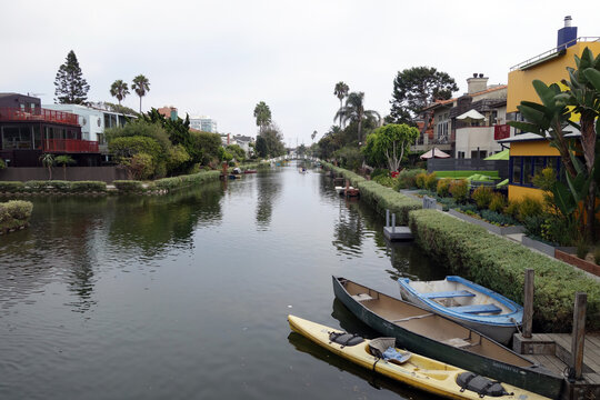 Venice canal in Venice Beach, California
