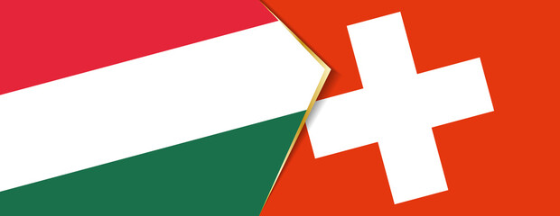 Hungary and Switzerland flags, two vector flags.