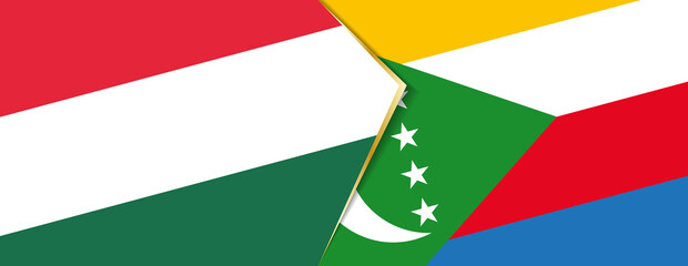 Hungary and Comoros flags, two vector flags.