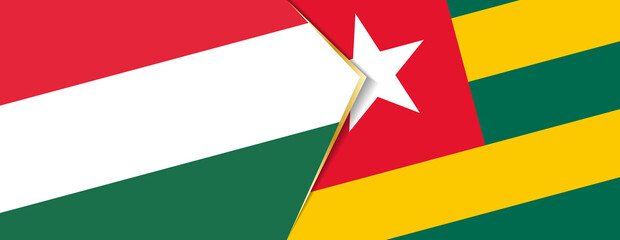 Hungary and Togo flags, two vector flags.