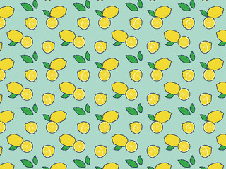 Lemon background illustration material / vector