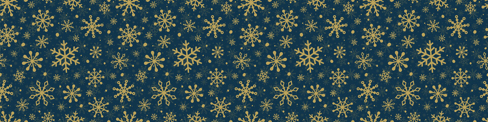 Christmas pattern with snowflakes. Xmas wrapping paper. Vector