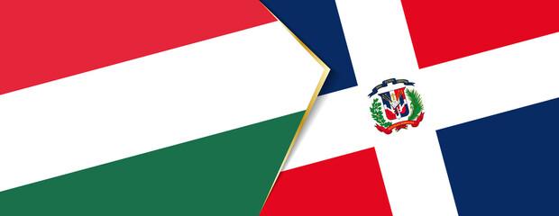 Hungary and Dominican Republic flags, two vector flags.