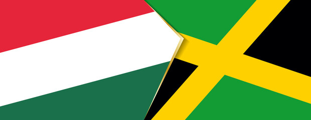 Hungary and Jamaica flags, two vector flags.