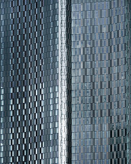 Three Skyscrapers in a  close up, abstract image