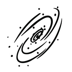 Galaxy vortex clipart doodle style icon. Isolated vector.