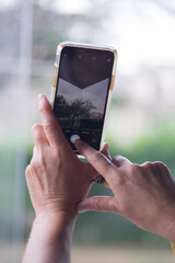 person using smartphone