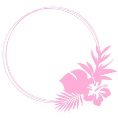 Print Hand-drawing silhouette background collection. Vector palm leaf, flowers. Element for design.