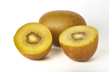 Kiwi gold on a white background