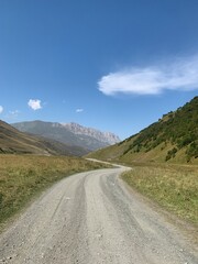 Gravel road in mountains