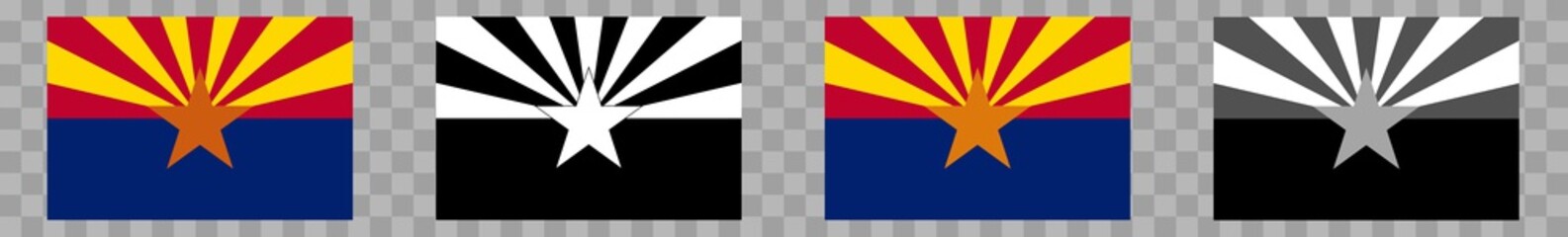 Arizona Flag Colors Black | State Flags | Banner | Symbol | Vector | Isolated | Variations - obrazy, fototapety, plakaty