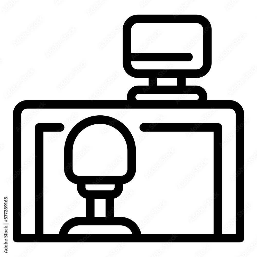 Poster quiet spaces desktop computer icon. outline quiet spaces desktop computer vector icon for web design