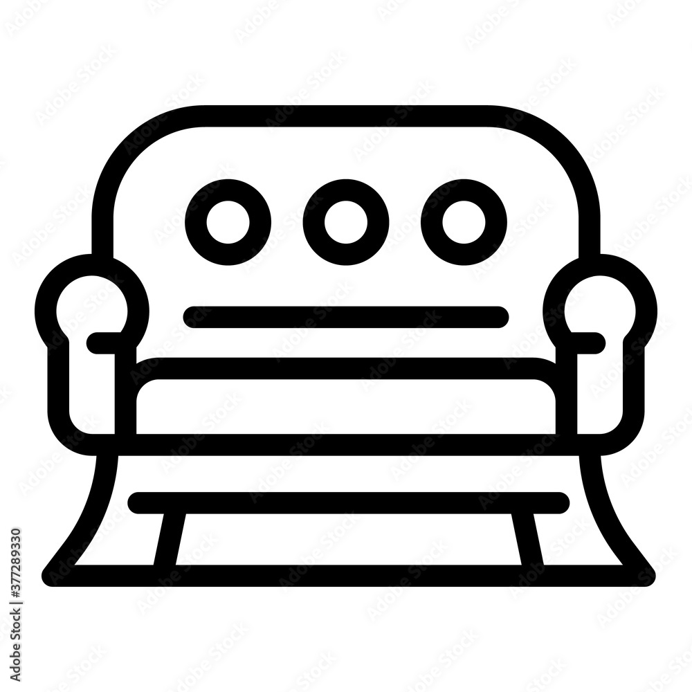 Poster quiet spaces sofa icon. outline quiet spaces sofa vector icon for web design isolated on white backg
