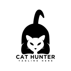 cat hunter logo design idea