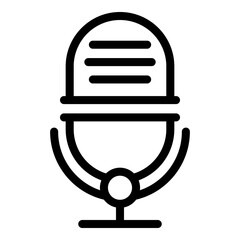 Podcast blogging icon. Outline podcast blogging vector icon for web design isolated on white background