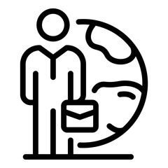 Outsource global icon. Outline outsource global vector icon for web design isolated on white background