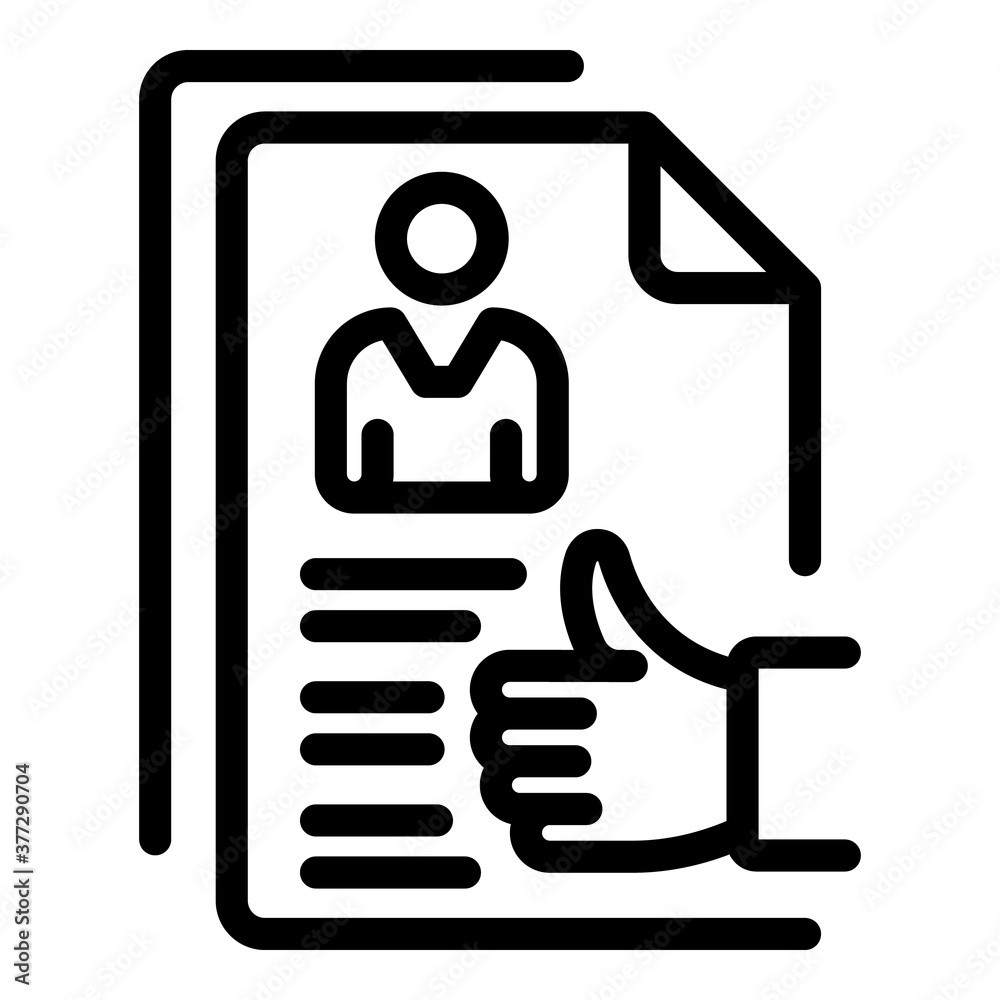 Poster outsource cv document icon. outline outsource cv document vector icon for web design isolated on whi
