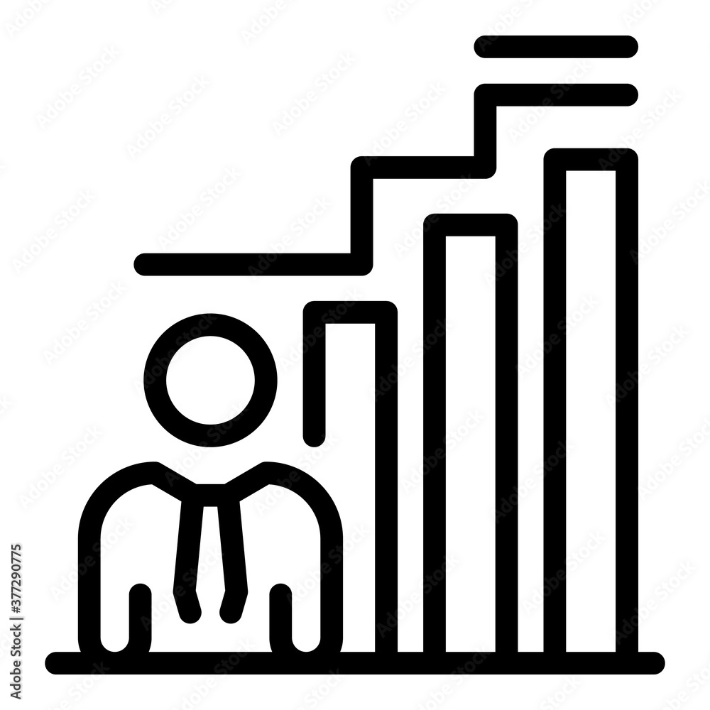 Poster outsource employee graph icon. outline outsource employee graph vector icon for web design isolated 