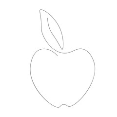 Apple fruit icon on white background vector illustration