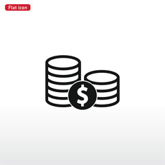 Coins icon vector . Dollar sign
