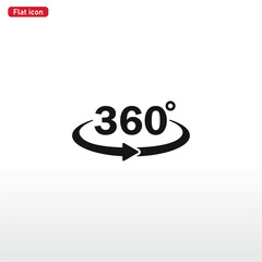 360 degree icon vector . Rotation sign
