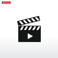 Clapperboard icon vector . Movie sign . Video