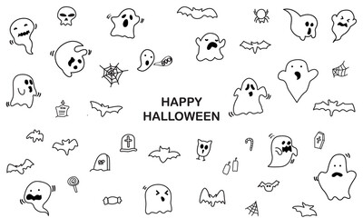Fototapeta premium Halloween cartoon art Party poster. Carnival Background concept design