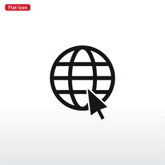 Obraz premium Go to Web icon . Globe With Cursor sign