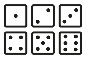 Set of Dice icon. Six dice vector illustration. Eps 10