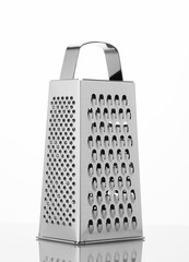 Shiny Stainless Steel Grater Isolated on white background.
